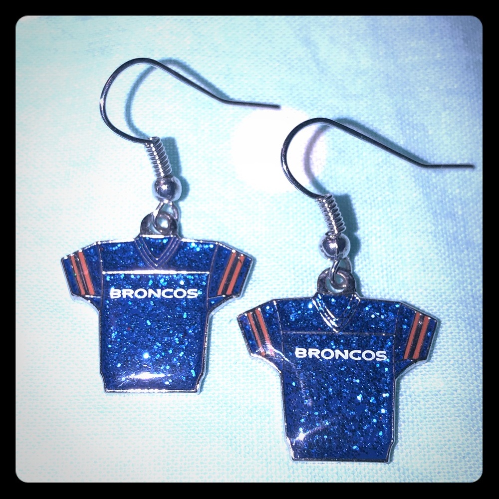 Broncos Glittery Jersey Earrings